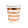 Rose Gold Stripe Cups (Pack of 10)