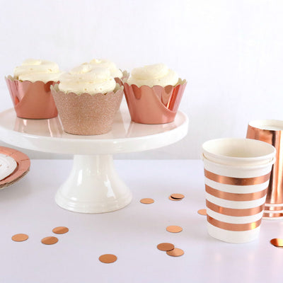 Rose Gold Foil Cupcake Wrappers (Pack of 12)