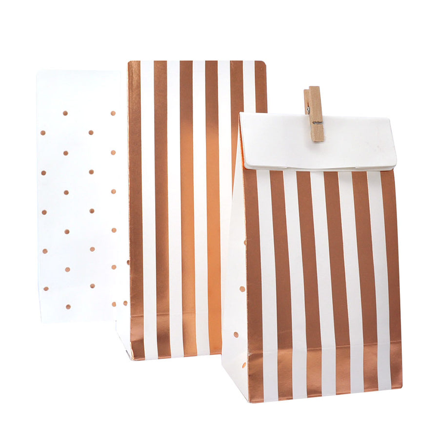 Rose Gold, Stripes & Dots - Treat Bags (Pack of 10)