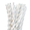 Silver Foiled Striped Paper Straws (Pack of 25)