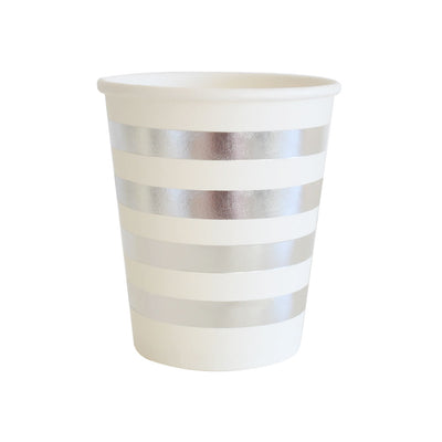 Silver Stripe Cups (Pack of 10)
