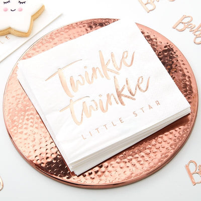 Rose Gold Twinkle Twinkle Napkins (Pack of 16)